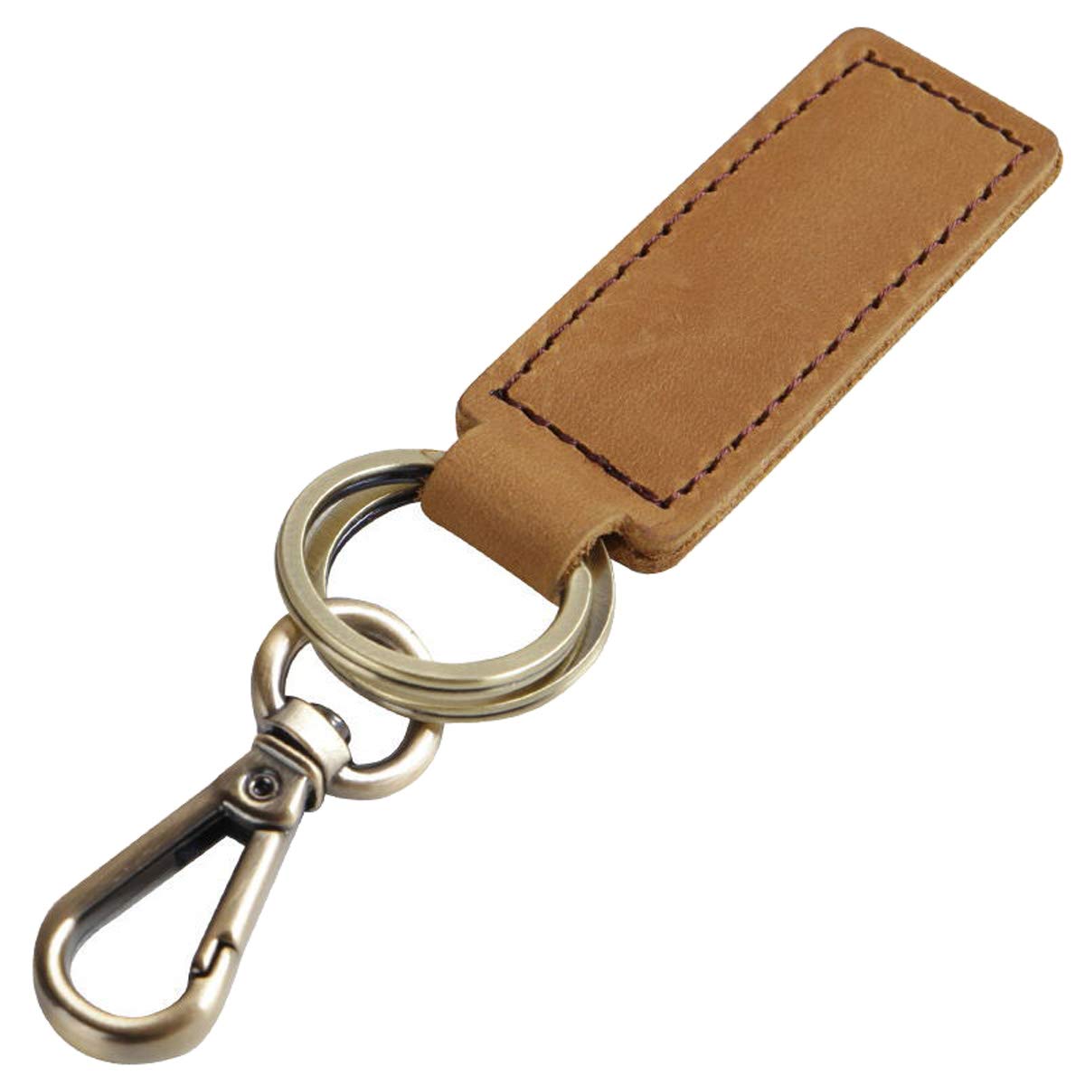 Leren sleutelhanger Knoop met metalen ring