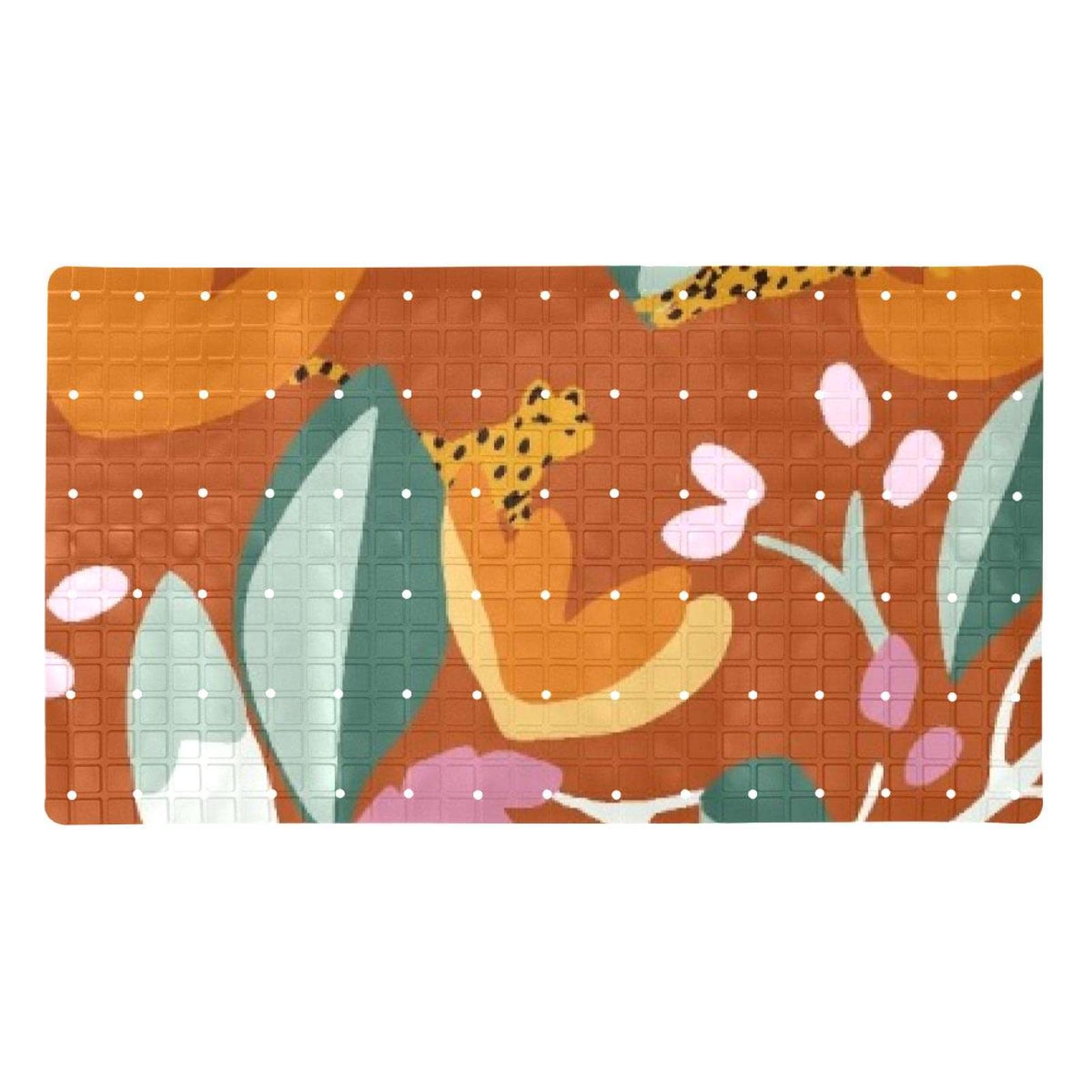 Tapis de bain bébé motif léopard doux pour douche et baignoire