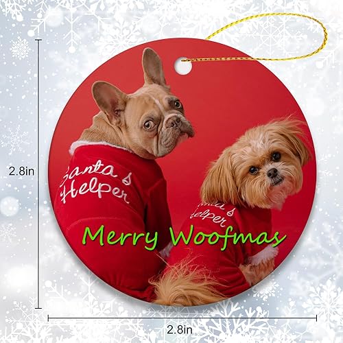 Miniatura 2 de Adorno fotográfico de Navidad personalizado con cualquier texto, adornos de texto con imagen personalizada, adornos circulares para árbol de Navidad