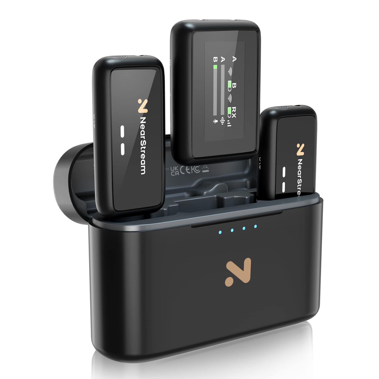 Amazon.co.jp: ワイヤレスマイク ピンマイク NearStream Mic 「送信機2  