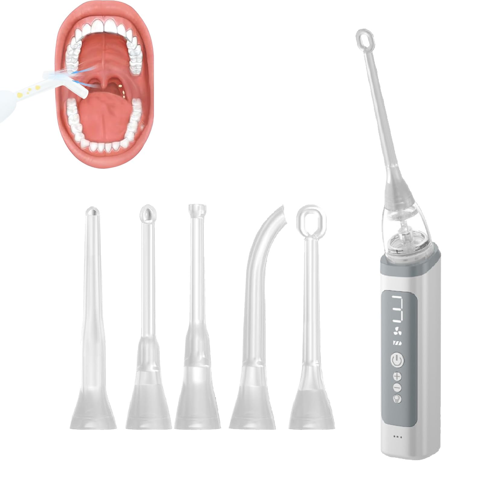 Vdhfgso Upgraded Version Electric Tonsil Stone Remover Vacuum Kit, 3 Adjustable Suction Modes Rechargeable 900mAh Oral Care for Mouth Health(009)