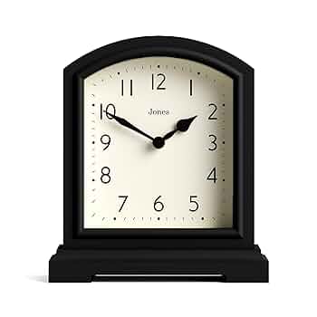 Mid Century Desk JONES CLOCKS® Desk Clock 'Film' - Retro Rectangular Design In Blue, Cool Look For Shelf, Table, Mantle Or Bedside Table Mid Century Alarm Clock