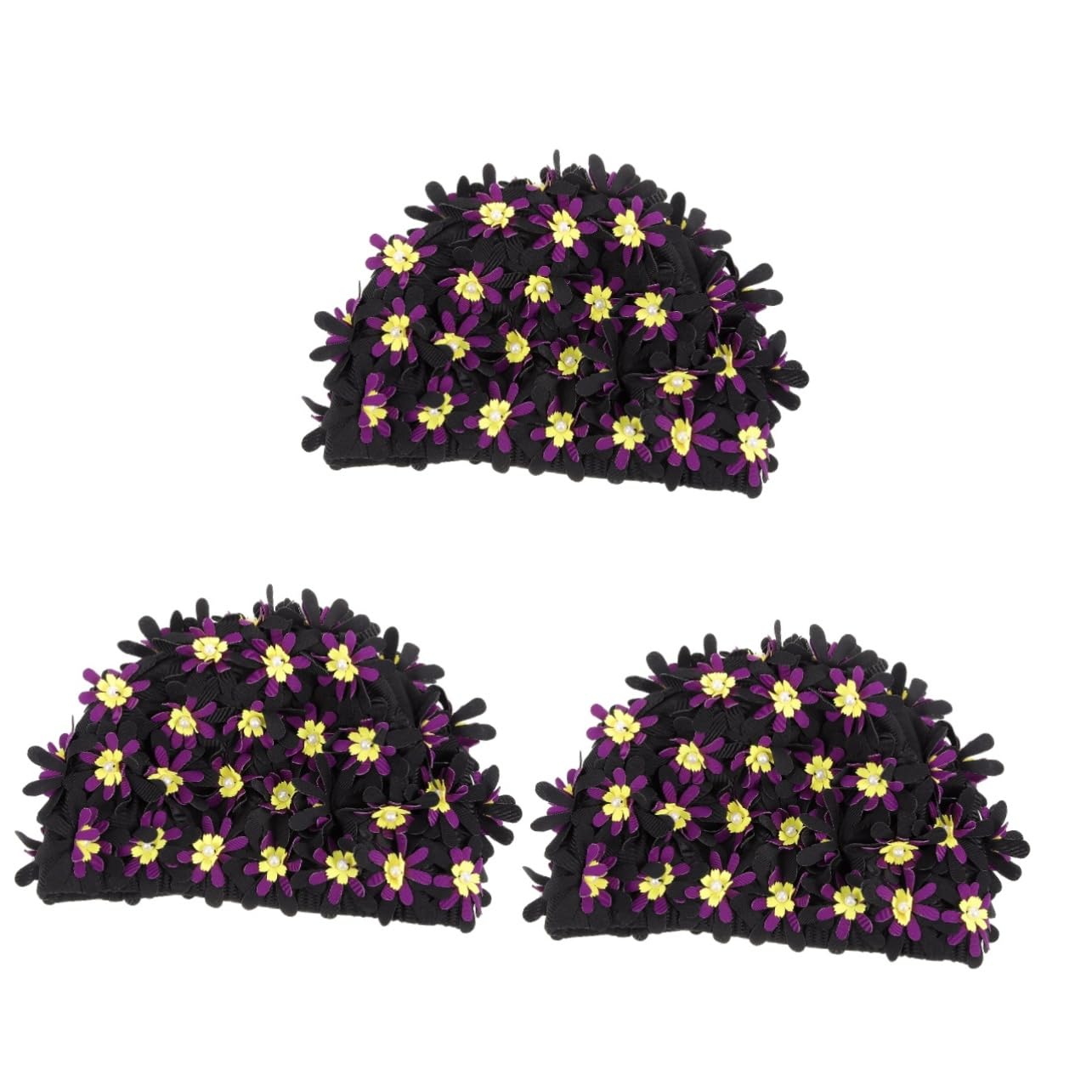 Augmentez Le Chapeau de baignade des Fleurs Cheveux Bonnet de Bain Femme UV Long Bonnet de Bain Fleuri Chapeau de baignade en Tissu Bonnet de Bain à Fleurs Cap Polyester