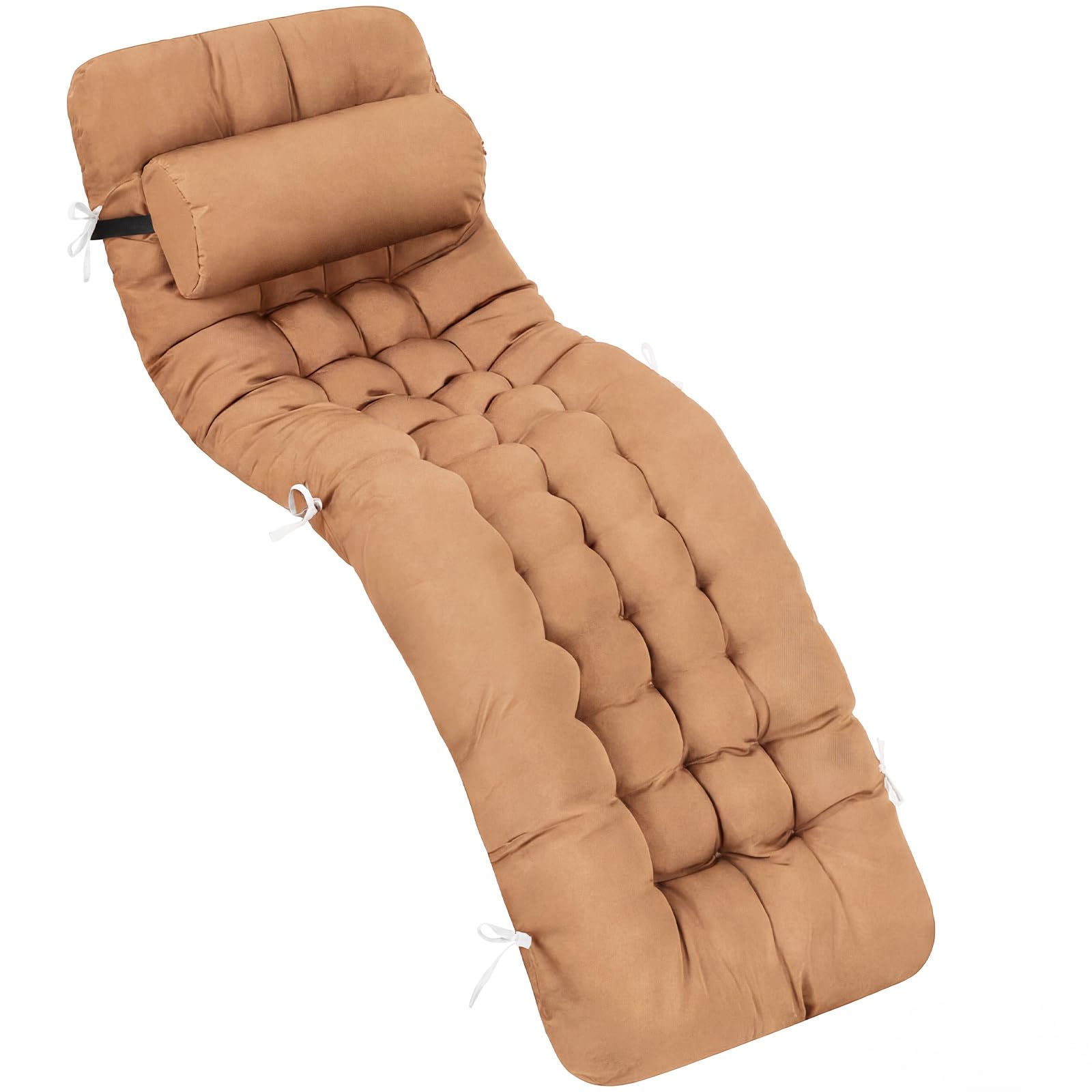 Photo 1 of ***MISSING HEAD CUSHION***
Tudomro Outdoor Chaise Lounge Cushion 66x21x4'' Waterproof & Fade-Resistant Patio Pool Chaise Lounge Cushion Headrest Pillow Tie Replacement Rocking High Back Chair(Camel,1 Pcs)