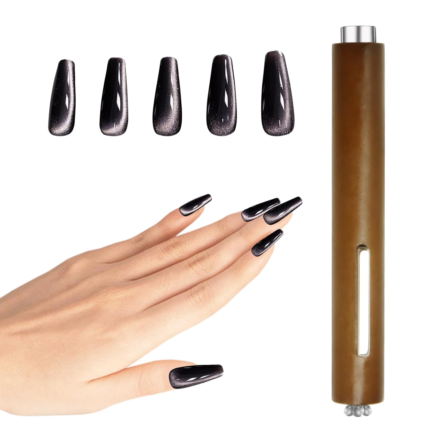 3 in 1 Cat Eye Magnet for Nails Cigar Shape Cat Eye Nail Magnet Multi-Function Gel Nail Polish