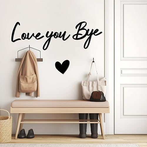 Miniatura 9 de Letrero con texto en inglés Love You Bye, decoración de madera sobre la puerta, calcomanías para despegar y pegar, calcomanías de pared para el