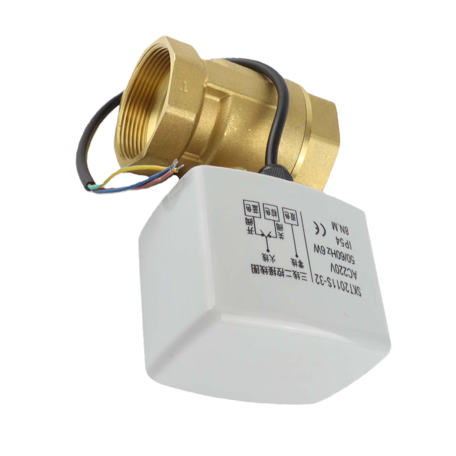 Valvola a Sfera Motorizzata 2 Pollici DN50, AC 220V Valvola a Sfera Motorizzata Elettrica in Ottone a 2 Vie a 3 Fili per Riscaldamento/Ventilazione/Condizionamento/Refrigerazione/ecc.