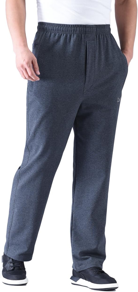 Zoulee Men's Casual Cotton Jogger Sweatpants Zipper Front Pants - Image 4