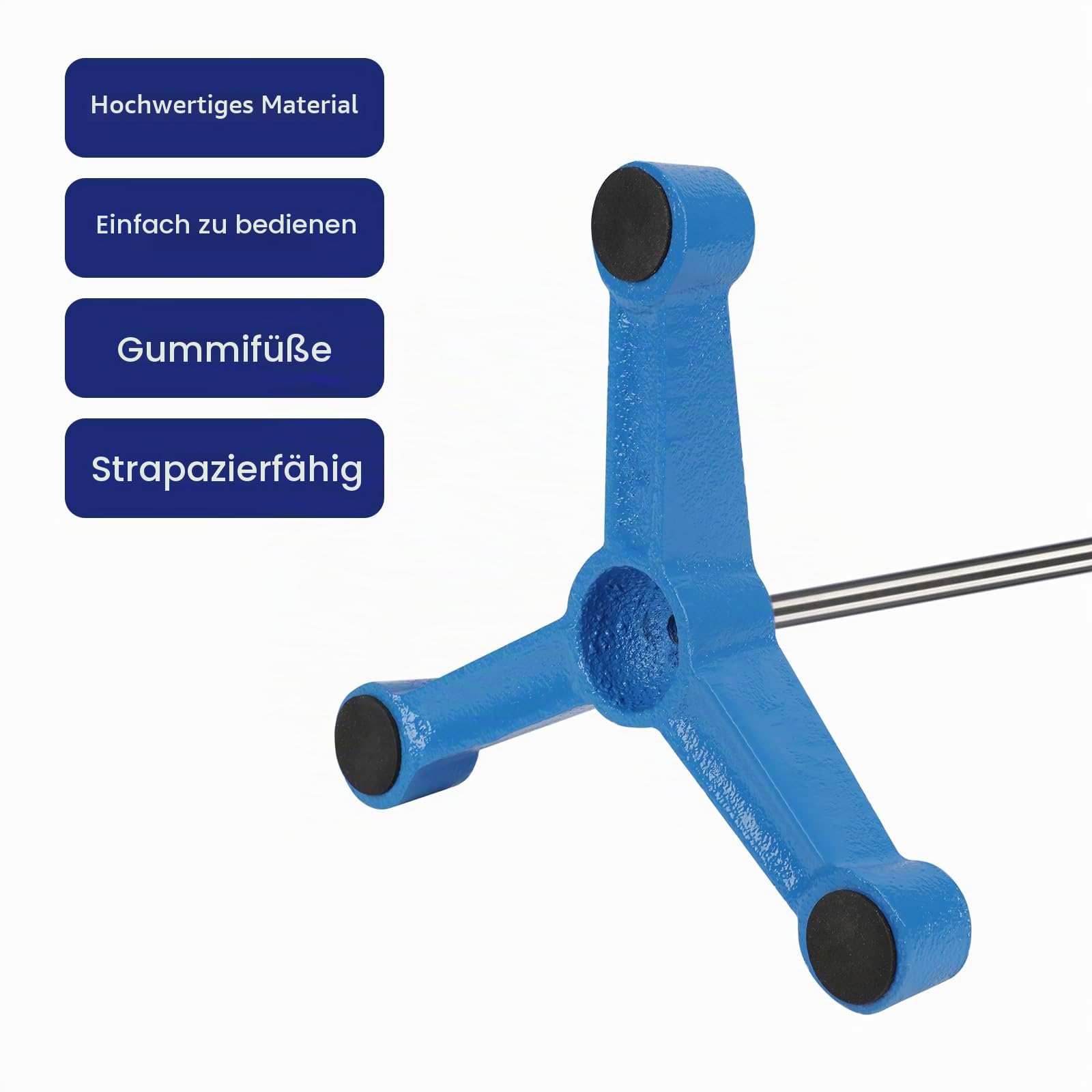 Labasics Dreieckiger Stativsockel mit Langem Stab, Robuster Edelstahl Laborständer für Stabilen Versuchsaufbau, Ideal zur Unterstützung von Laborausrüstung und Glaswaren, 135 mm