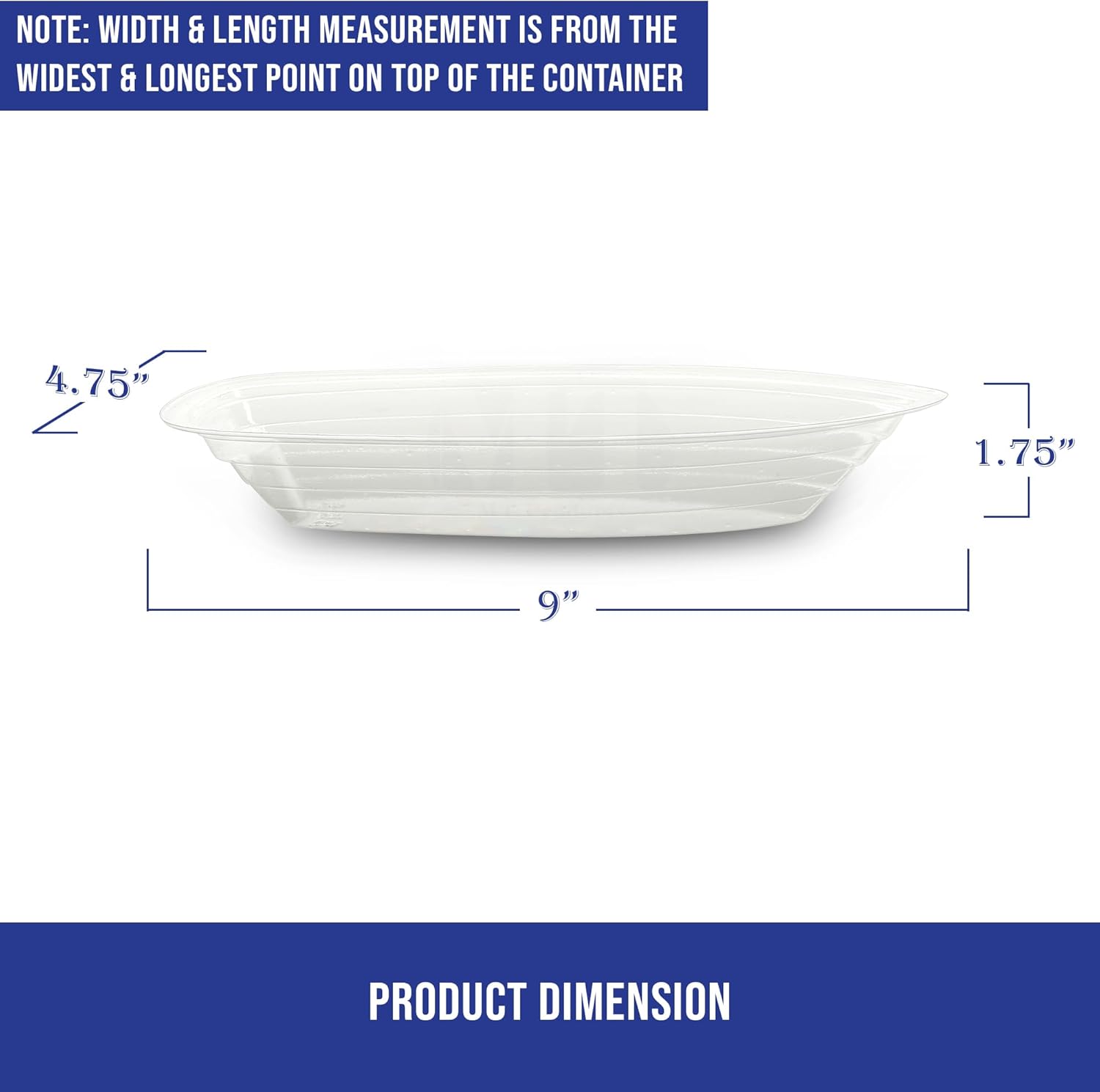 MT Products Clear Plastic Disposable Banana Split Boats 12 oz. - Ice Cream Sundae Bowls (Pack of 500) - Made in the USA