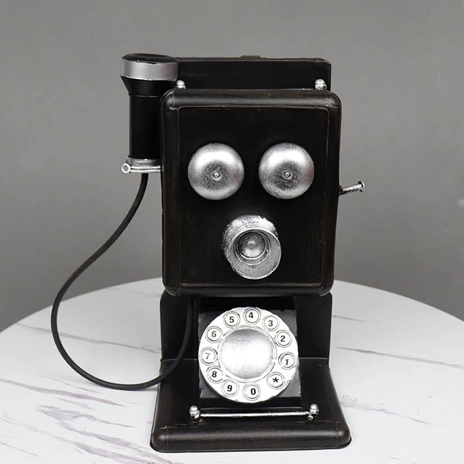 Antique Telephone Creative Retro Decorative Phone Iron Telephone Decorating Cafe Bar Window Decoration - Black