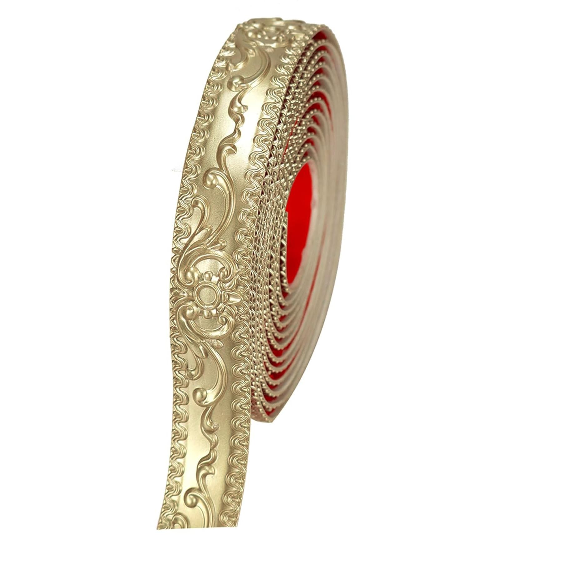 Flexible Wall Trim, 16.4 Feet Self-Adhesive Peel & Stick Molding, Cabinet Border, Mirror Frame Trim for Home Decor (Champagne Gold)