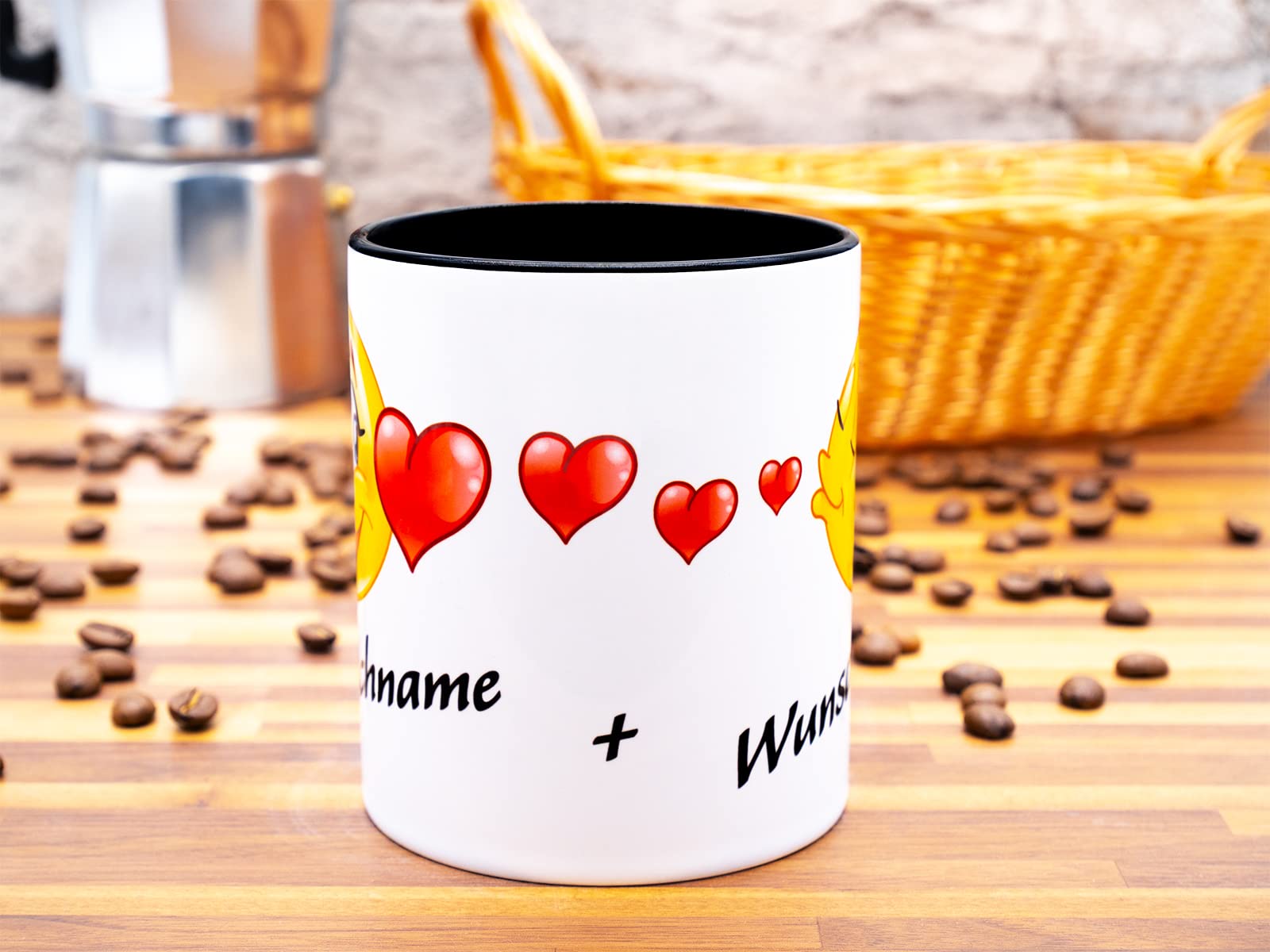Personalisiertes Kaffeetasse – Mit Namen, Hase Design, Für Valentinstag, Hochzeit, Jubiläum