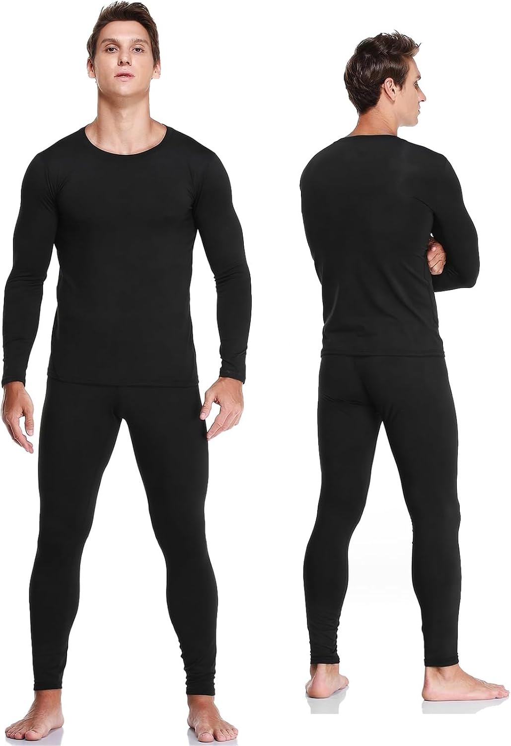 Thermal Underwear Set for Men,Lycra Autumn Clothes,Premium Soft Thermal Underwear Winter Base Layer Tops & Bottoms for Men,Suitable for Daily and Outdoor Sports Autumn or Winter Workout