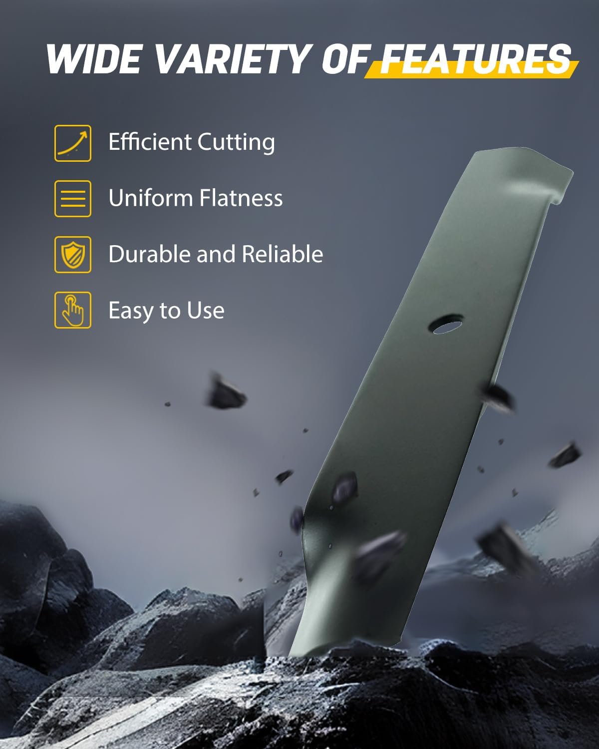 OCPTY Mulching Blades 52 inch Deck Mower Blades for Oregon 92-044; for Hustler 795526, 785436, 782532; for Rotary 11557; for Stens 350-691, 350691 92044,3 pack