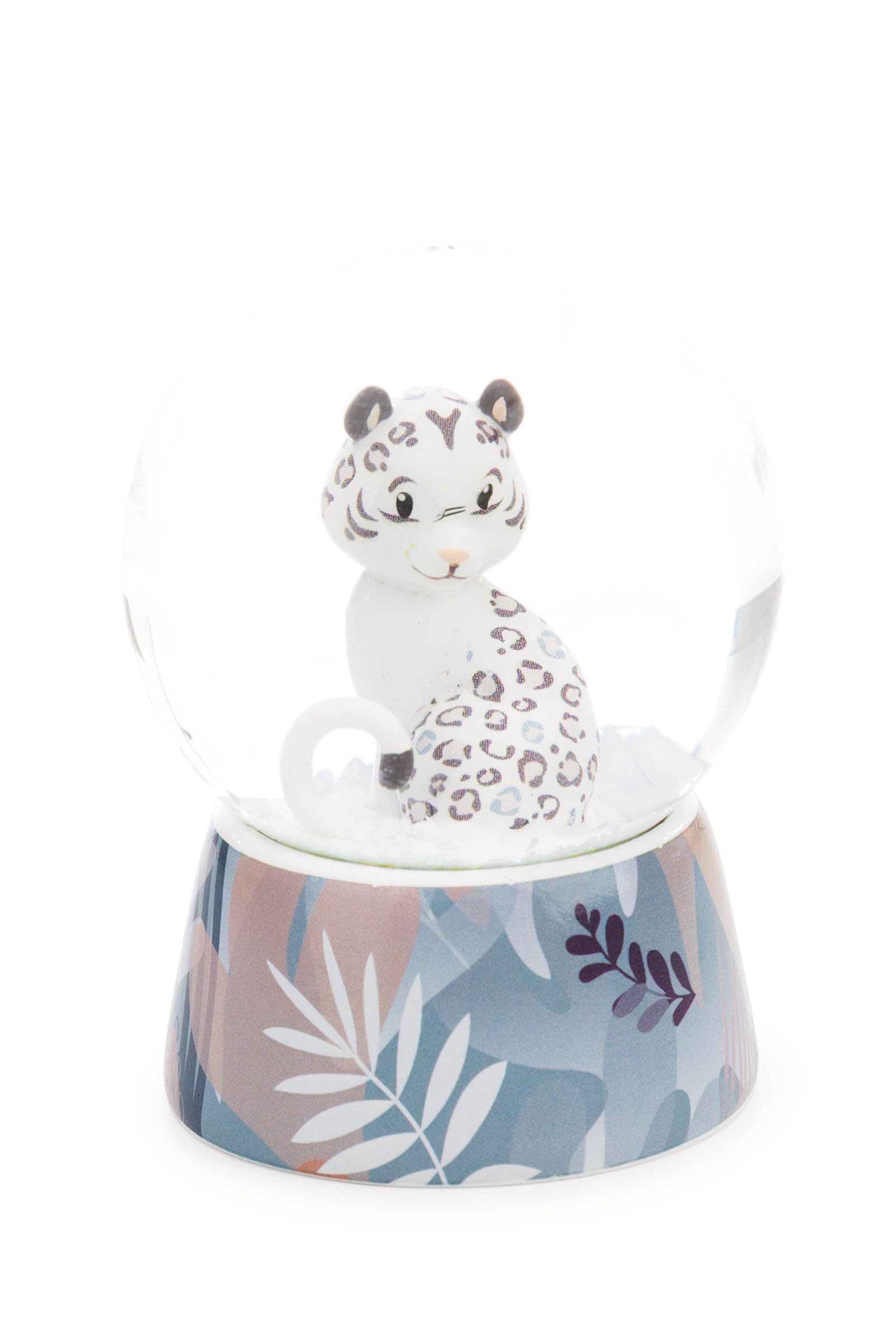NICI Snow Globe, Snow Leopard Eleni Snowbell, 6.5 cm, White, Decorative Accessory, Glimmer Ball, Glass Ball, Friendship Gift Idea, 62460