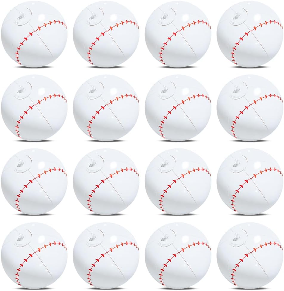 16 Pack Inflatable Beach Ball, 12 Inch Baseball Party Favors Softball Beach Balls Bulk Swimming Pool Party Ball for Outdoor Activities Summer Beach Game Party Supplies 16 Pack Inflatable Beach Ball, 12 Inch Baseball Party Favors Softball Beach Balls Bulk Swimming Pool Party Ball for Outdoor Activities Summer Beach Game Party Supplies