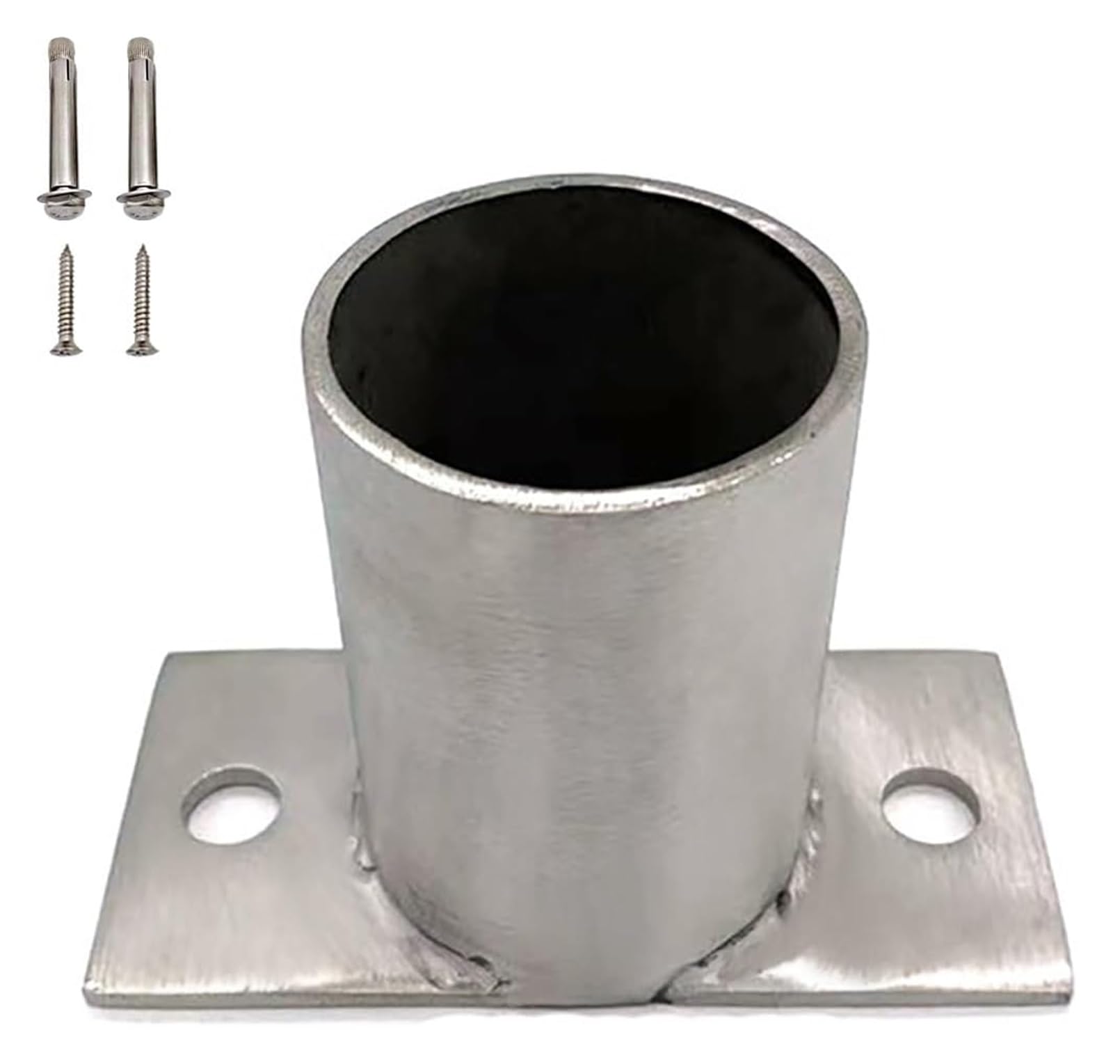 Fence Posts， Kit Antirust Post Anchor Outdoor Round Brackets Support for Fence, Mailbox, Deck, Pergola(1pc,Diameter: 1.97in; H: 3.15in)