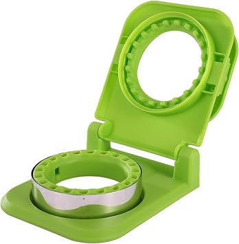 Uncrustable Sandwich Maker, Stainless Steel Crustless Cutter and Sealer, Round Shape Pocket Seal for PB&J Sandwich, Pancake, Cookie, Bento Lunch Box Green