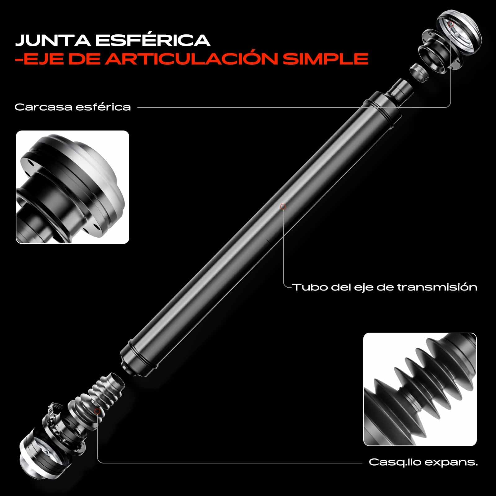 Frankberg Árbol cardán Árbol de transmisión Delantero Compatible con Freelandel L314 1.8 16V 4x4 1.8i 16V 4x4 2.5 V6 4x4 2.0 TD4 4x4 2.0 Di 1998-2006 Replace# FTC5428,TVB000090