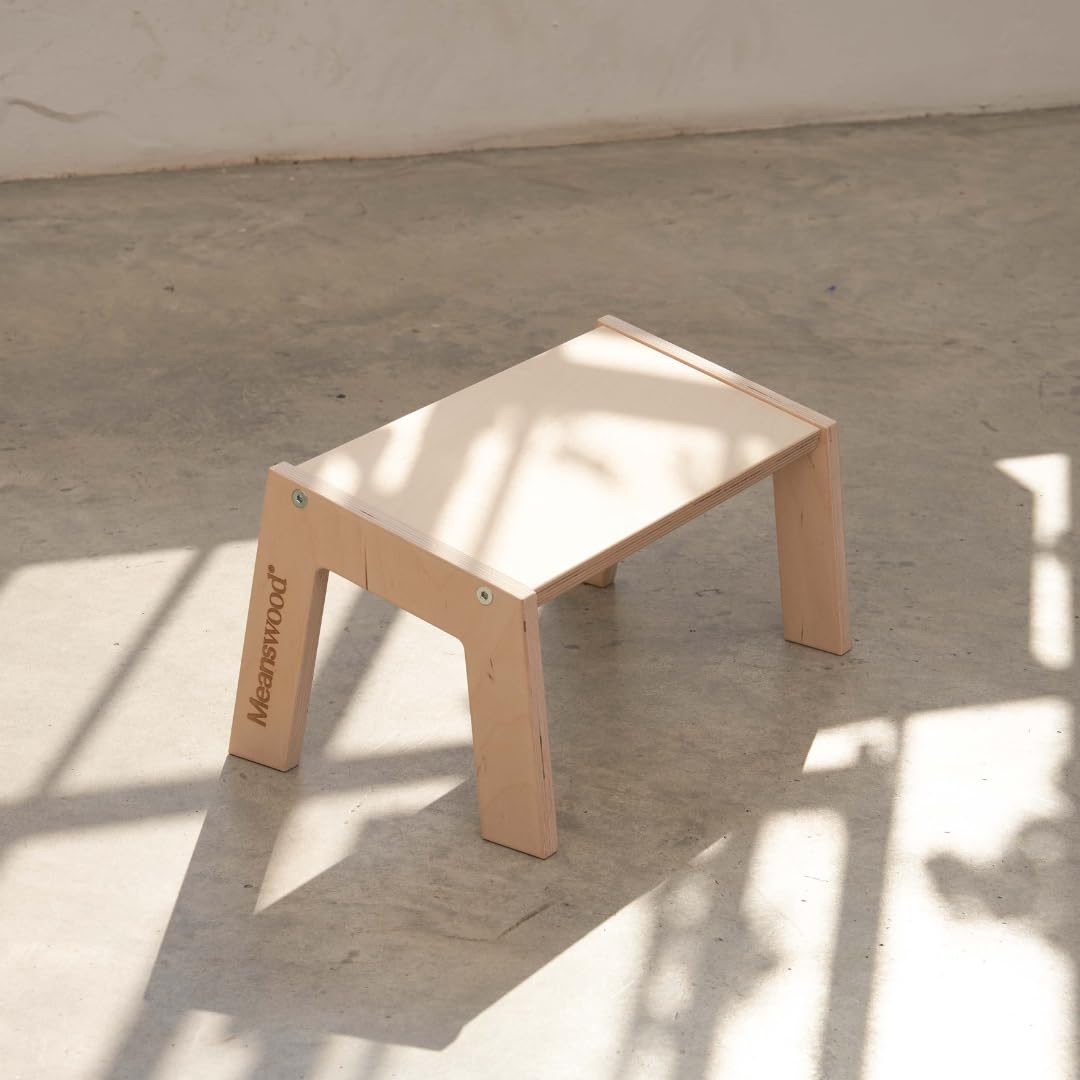 MeansWood Panca Ergonomica da Meditazione, Sgabello in Legno per Meditazione, Sedia Posturale, Relax Profondo