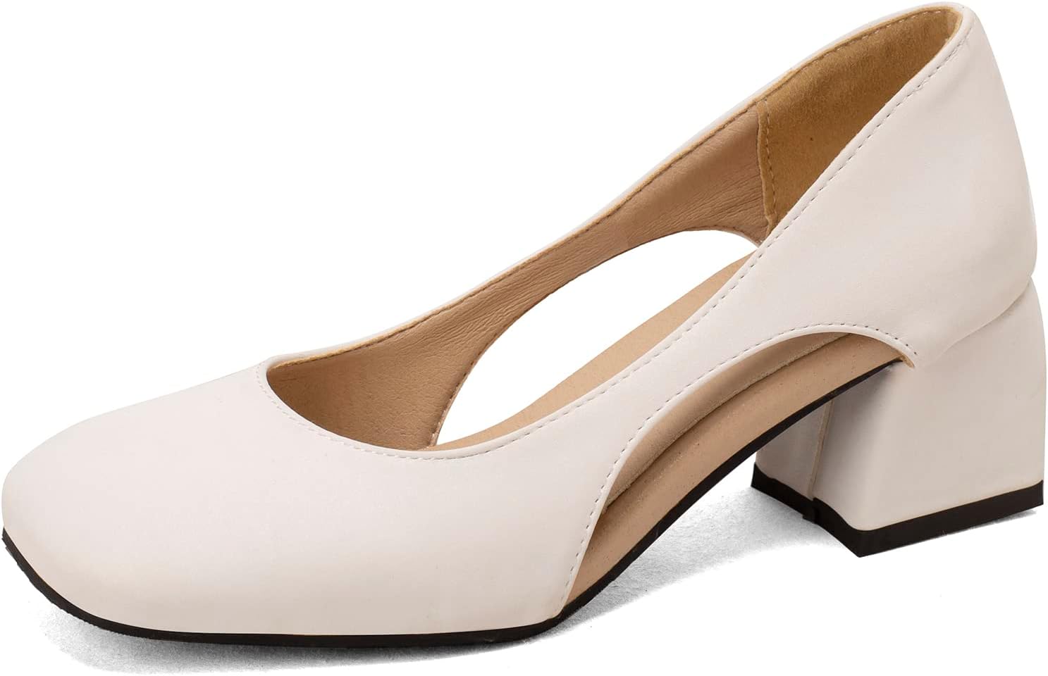 Diuniarza Block Heel Square Toe Loafer Comfort Women Court Shoes