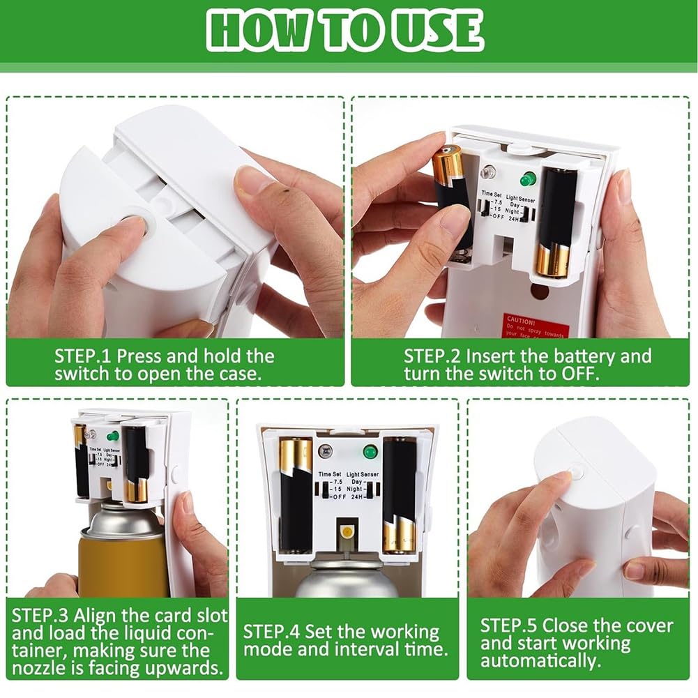 4 PCs Automatische Fliegensprays Fliege Mücke Fliegende Insektenkontrollsteuerung für Wohnzimmer Badezimmer Schlafzimmer