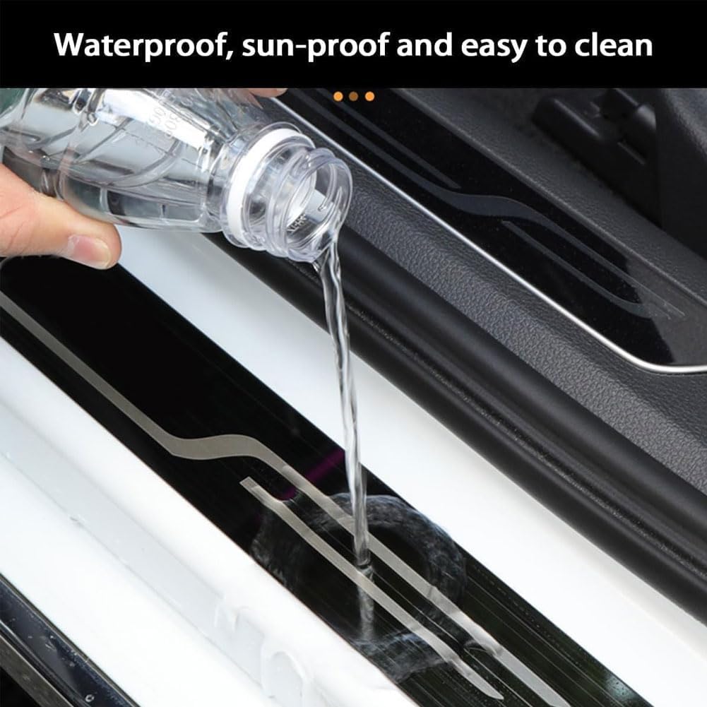 Stainless Steel Car Door Sill Protector Strips for Toyota RAV4 2010-2023 2024 2025, Kick Plates Anti-Scuff Protectors Step Entry Guard Welcome Pedal Protect,D/Blue