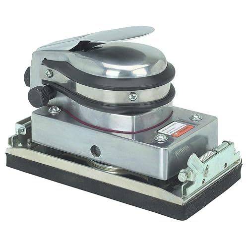 EMAX Air Jitterbug - Lijadora orbital aleatoria - Herramienta de lijado orbital neumático de 3-1/2 x 6-3/4 pulgadas con almohadilla de goma gruesa y