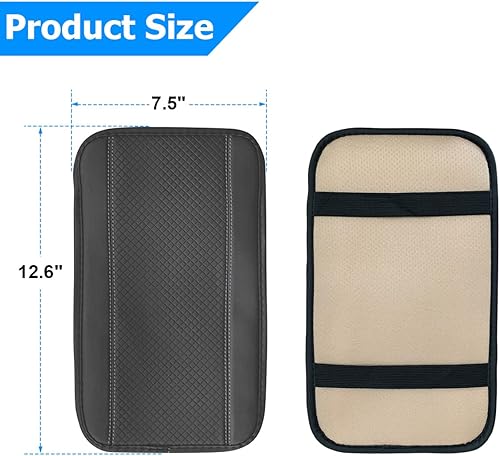 Miniatura 54 de Cojín de cuero para consola central de automóvil, 11.4 x 7.4 pulgadas, impermeable, funda para reposabrazos, accesorios de protección