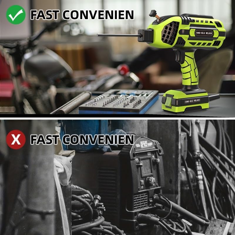 AIME Handheld Welder Machine, 110V Portable Welding Machine with IGBT Inverter 6 Variable Current Adjustment(Black Green)