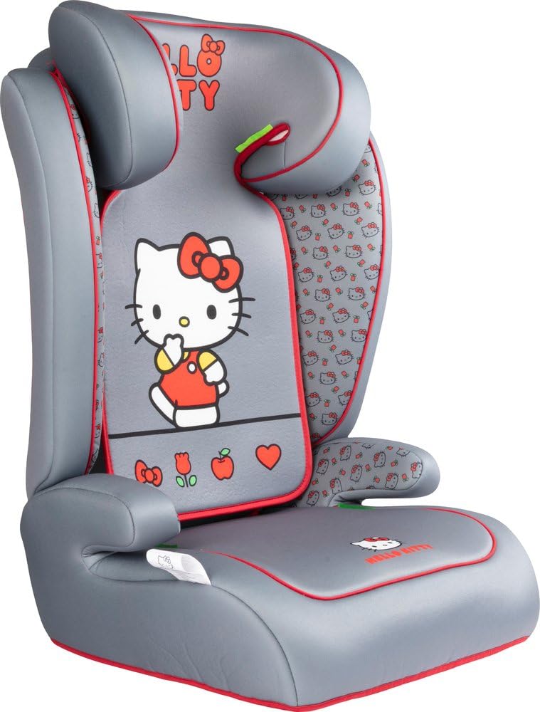 Asiento de coche TATAWAY Hello Kitty i-Size R129, para niños de 100 a 150 cm, elevador de coche con protecciones laterales, instalación con cinturón de seguridad