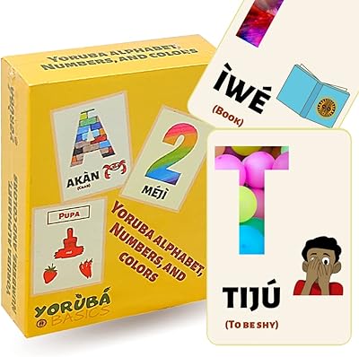 Yoruba Basics - Yoruba Language Flash Cards - Preschool to Kindergarten, African Language Immersion, Alphabets, Numbers and Colors - Speech Material