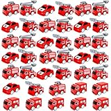 Conagel 40 Pcs Mini Pullback Fire Truck Toy Plastic Pull Back Firetrucks Toy Bulk Small Fire and Emergency Toy Trucks Set for Kids Firefighter Birthday Party Supplies, 5 Styles