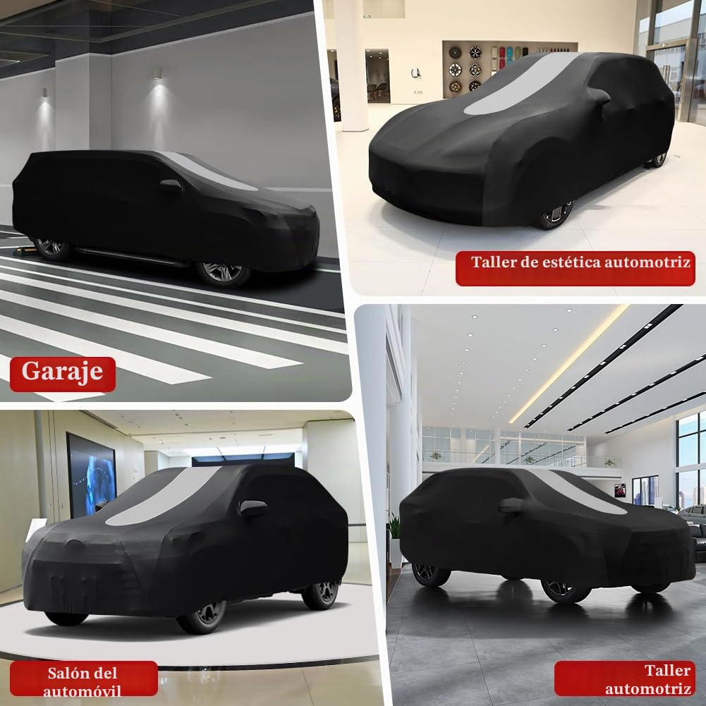 WinPower Interior Cubierta de Coche Completa 4.76-5.10M SUV Transpirable Estirable Elasticidad Protección Antipolvo Antiarañazos para Garaje Exposición de Coches, 1 Pieza