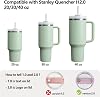 Silikon Dökülme Durdurucu Seti Stanley Cup 2.0 30oz ve 40 oz Hasır Kapaklı (2'li Set, Matcha)