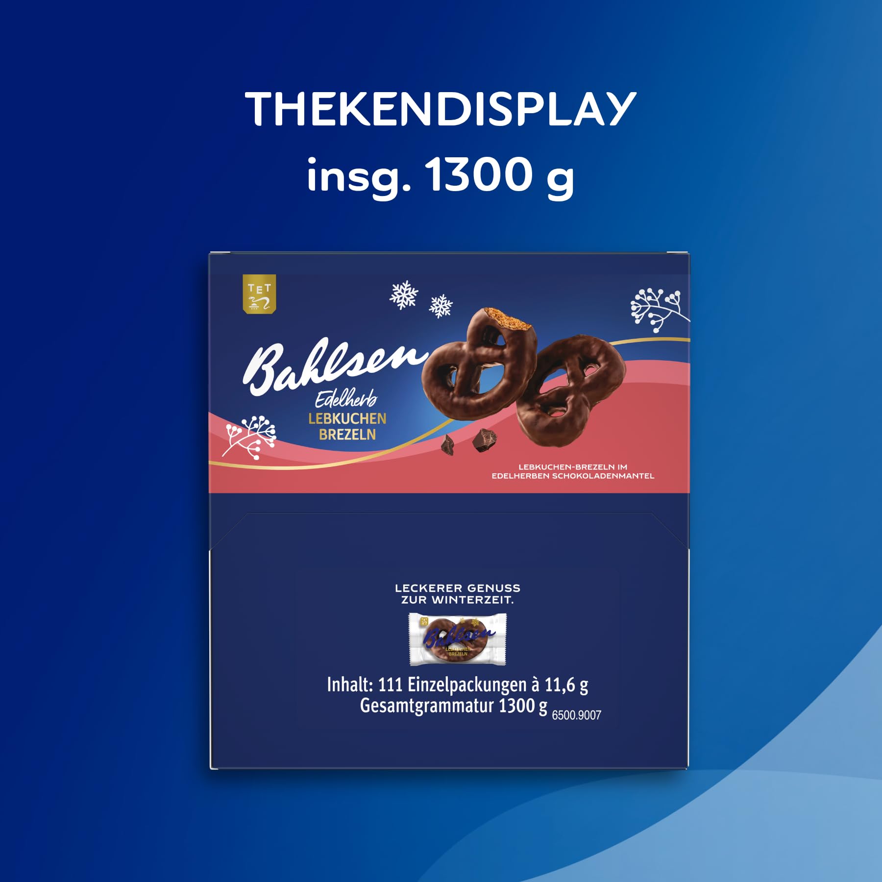 Bahlsen Lebkuchen-Brezel, 1er Pack Thekendispenser, Lebkuchen in Brezelform mit Schokolade, einzeln verpackt (1 x 1,3 kg)
