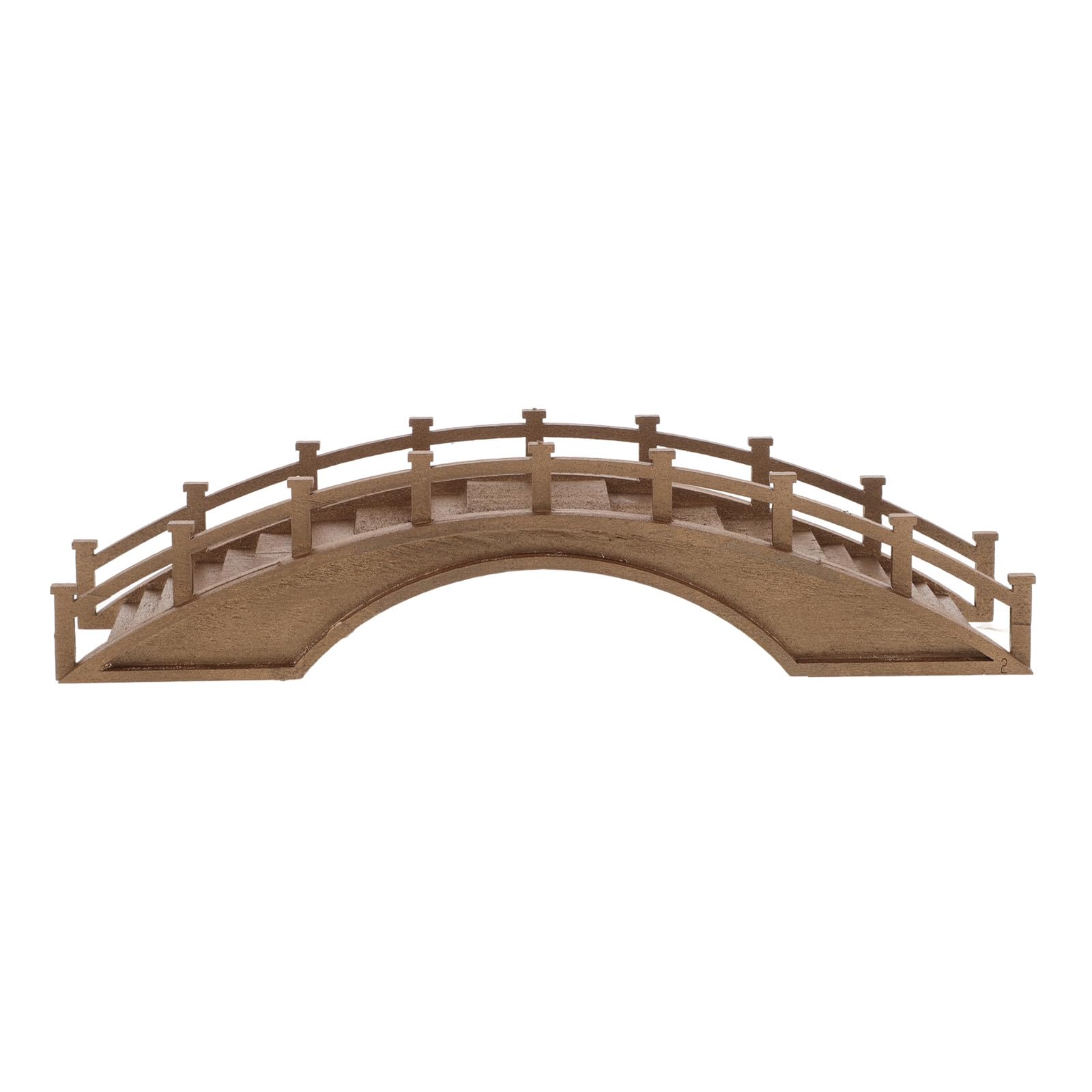 Pont miniature en bois TEHAUX couleur café pour micro paysage et déco de jardin