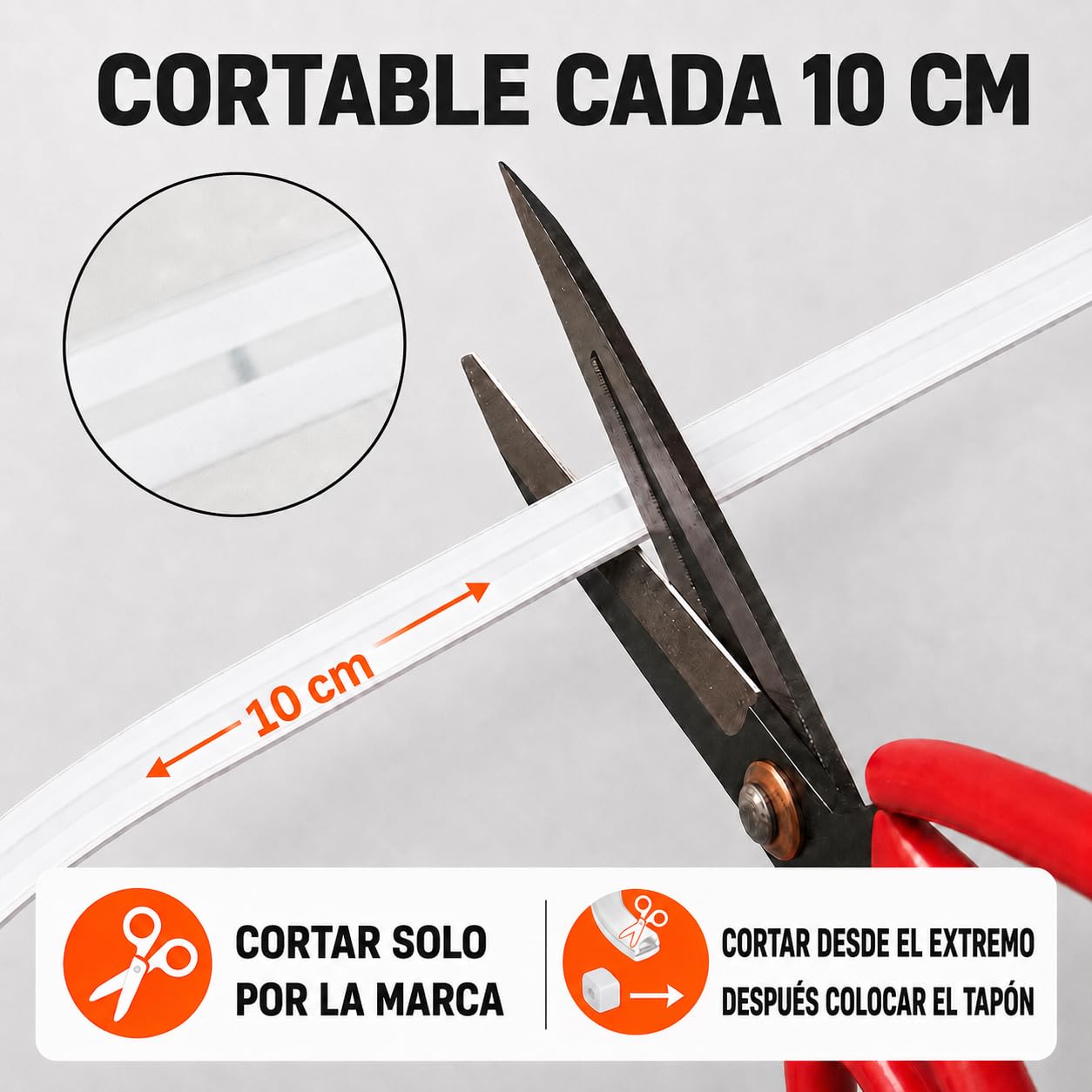 Tira LED COB 220V IP65 para Exterior, Impermeable y Cortable (3000K, 20M)