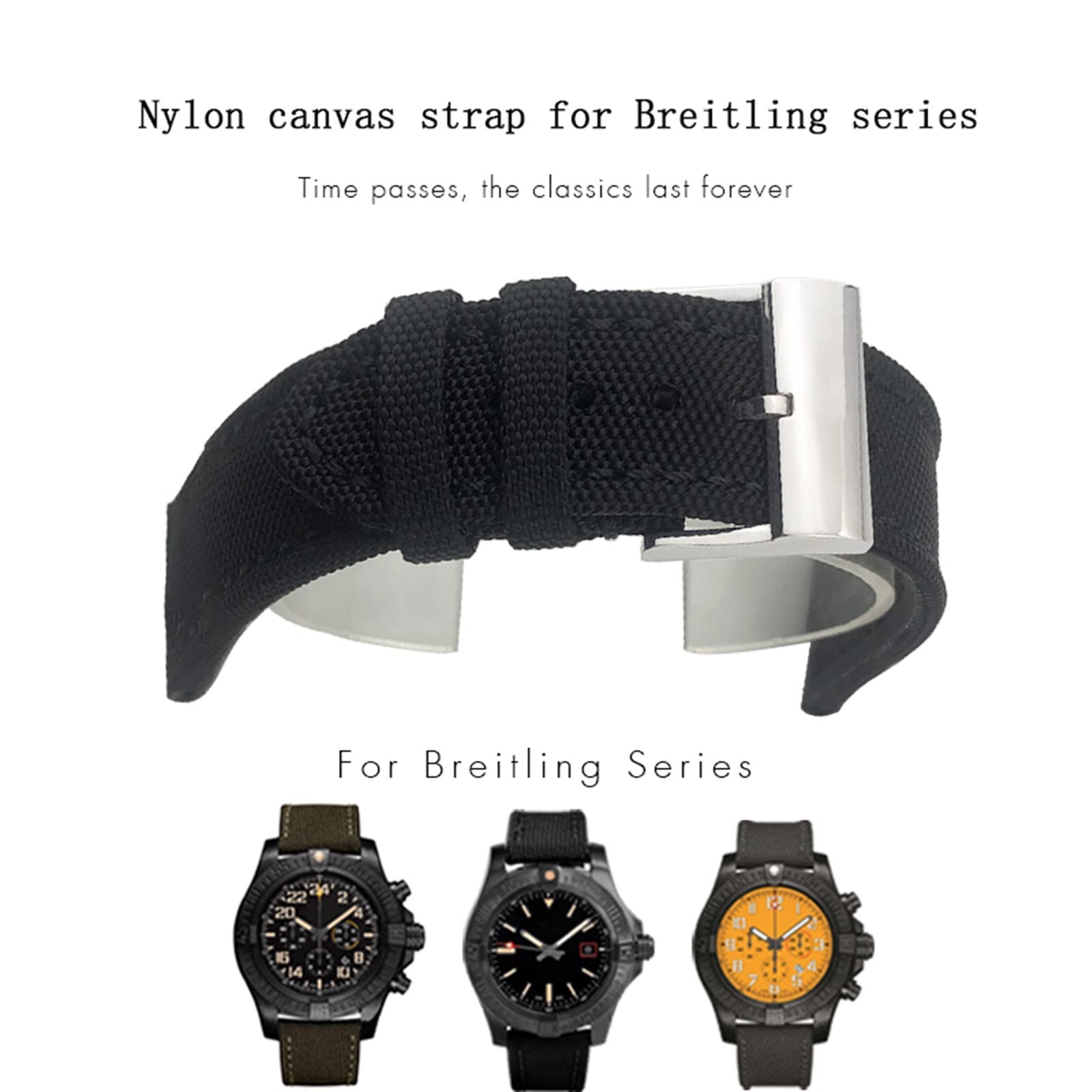 22mm 24mm Nylon Tessuto Cinturino Per Breitling Cinturino Per AVENGER NAVITIMER WORLD Avenger Navitimer Leather Canvas Bracelet