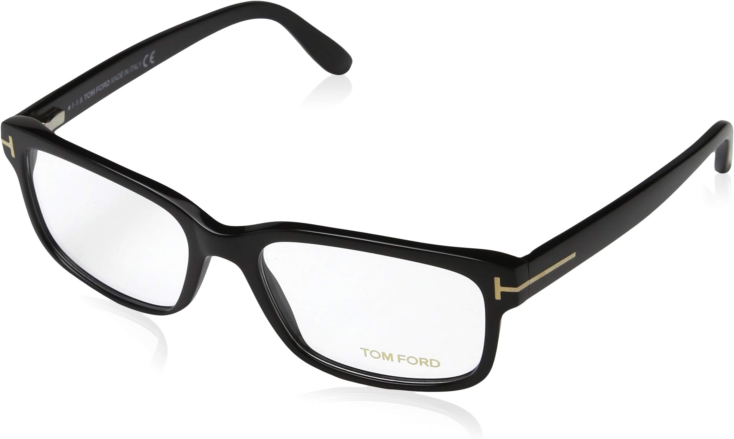 Tom Ford Rectangular Eyeglasses TF5313 001 Shiny Black 55mm FT5313