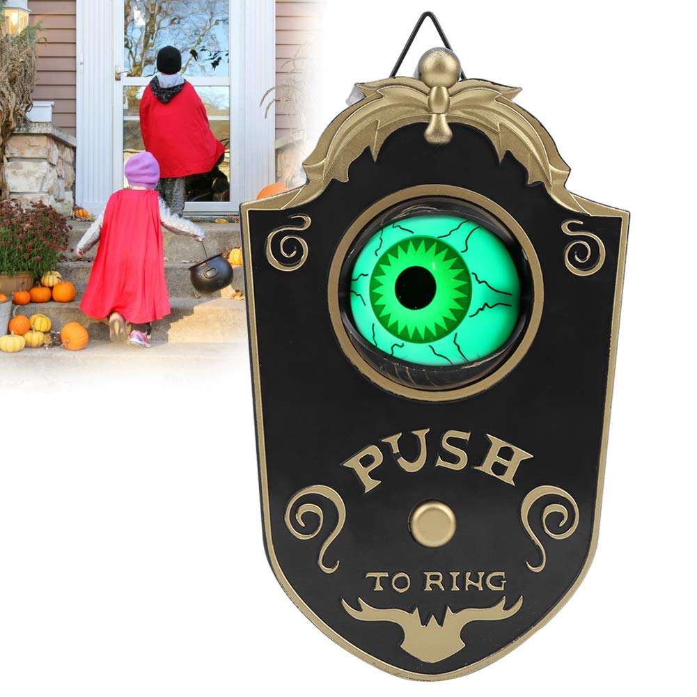 Halloween Doorbell, Halloween Door Decoration with Lightup Eyeball, Spooky Sounds, Trick or Treat Event - Image 4