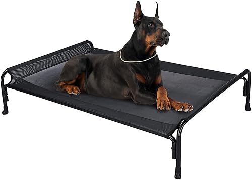 Veehoo CWC2204 - Cama elevada para perros grandes, cama elevada para mascotas con reposacabezas inclinado para interiores y exteriores, lavable,