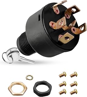 MP41000 Marine Ignition Switch Fit for Most Mercucy Sierra Models Replace 87-88107 87-88107A5 17393 88107 MP52000, Ignition Switch Push to Choke with Keys, Accommodates 5/8" Panel Magneto