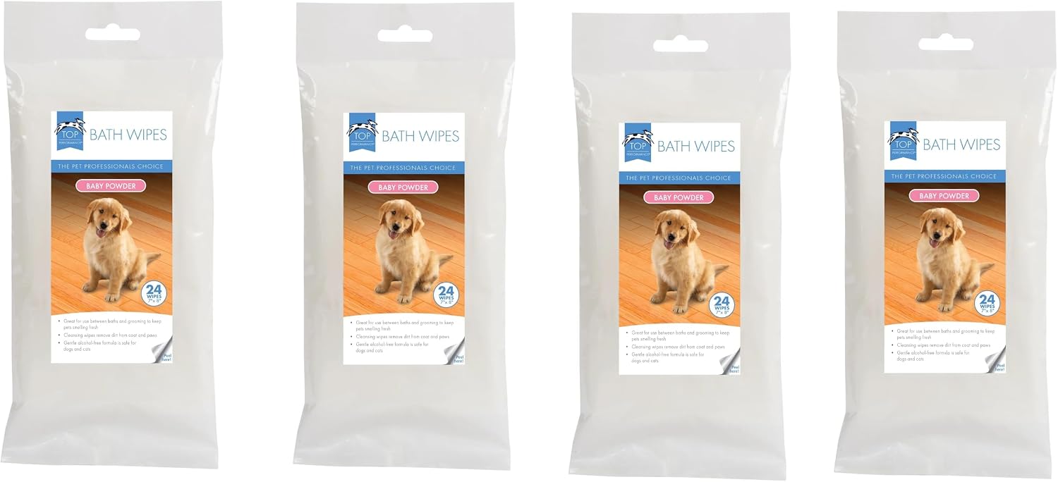 PUREPET Bath Wipes for Dogs and Cats Fresh Scent or Baby Powder Aromas Choose Quantity (2 Packs Baby Powder) image 5