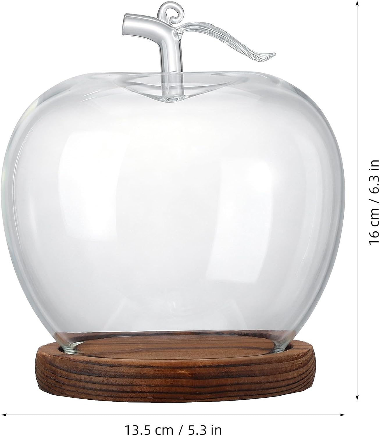 Glass Dome with Wood Base, Transparent Glass Cover for Crafts Display, Flower Protector Ornament, Home Decor, Tabletop Display, Dustproof Dome