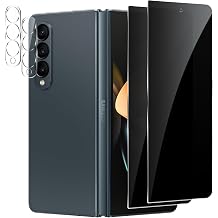 [2+2 Pack] Privacy Screen Protector for Samsung Galaxy Z fold 4 Anti-Spy Tempered Glass Film, Fingerprint Recognition, 9H Hardness, Anti Scratch, Anti Fingerprint