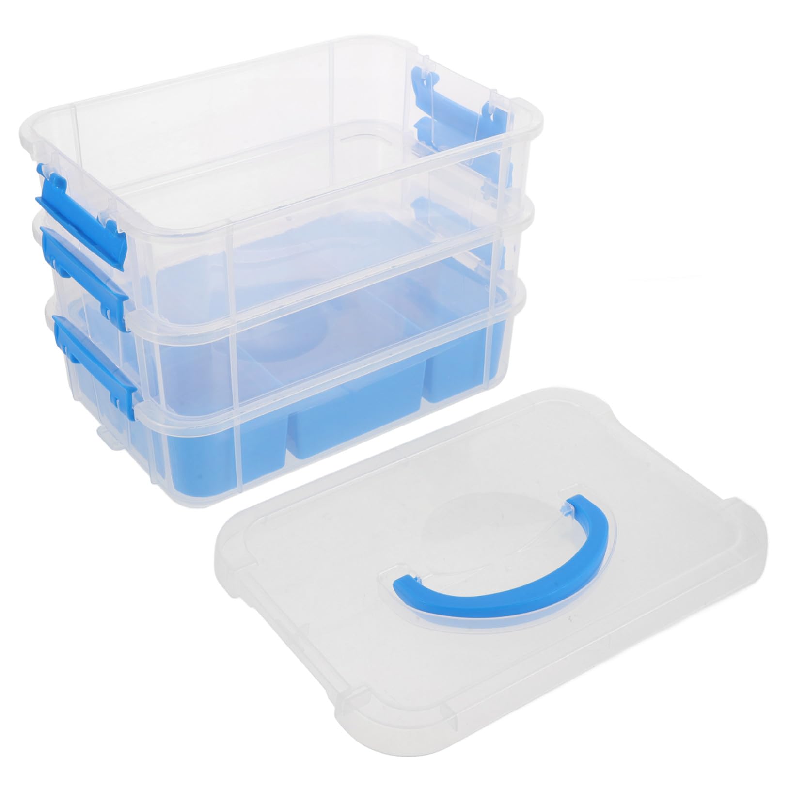 Alipis Scatola Portaoggetti Impilabile con Organizer in Plastica per Ufficio Scuola e Casa Divisori Multipli per Giochi Perline e Forniture Artigianali Compatta e Portatile