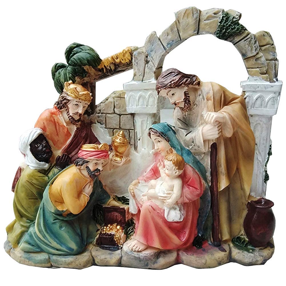 Statues de la Nativité pour Décoration de Maison - Crèche Créative de Bureau de Table Noël