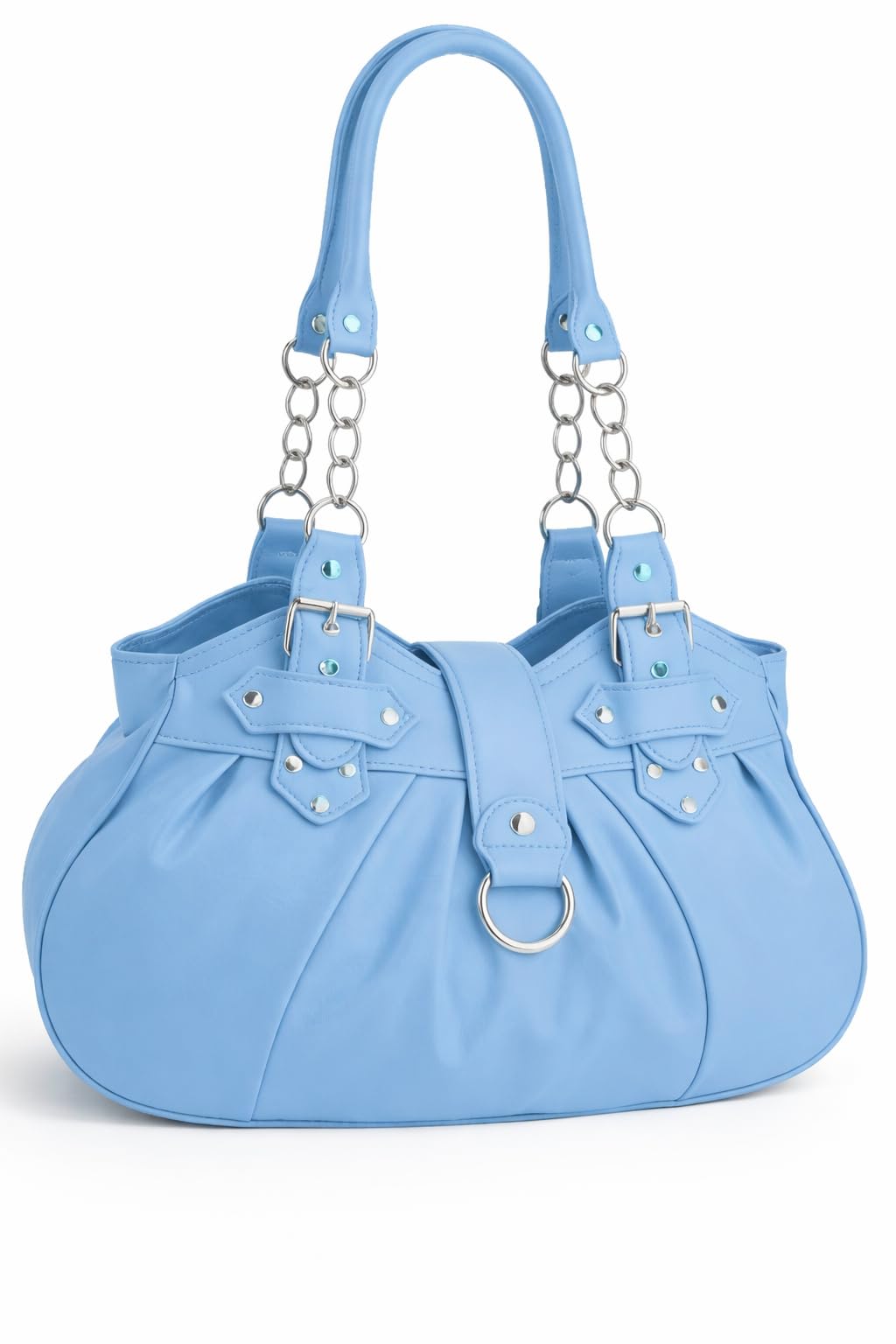 Eye Catch Women’s Shoulder Bag Faux Leather Handbag, Medium Tote with Zip & Magnetic Flap Closure, Twin Handles for Everyday Use